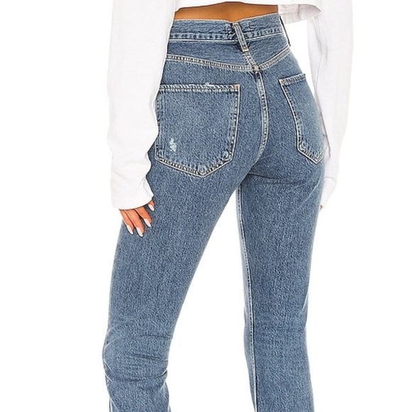 Agolde Riley High Rise Straight Cropped Jeans - Picture 2 of 12